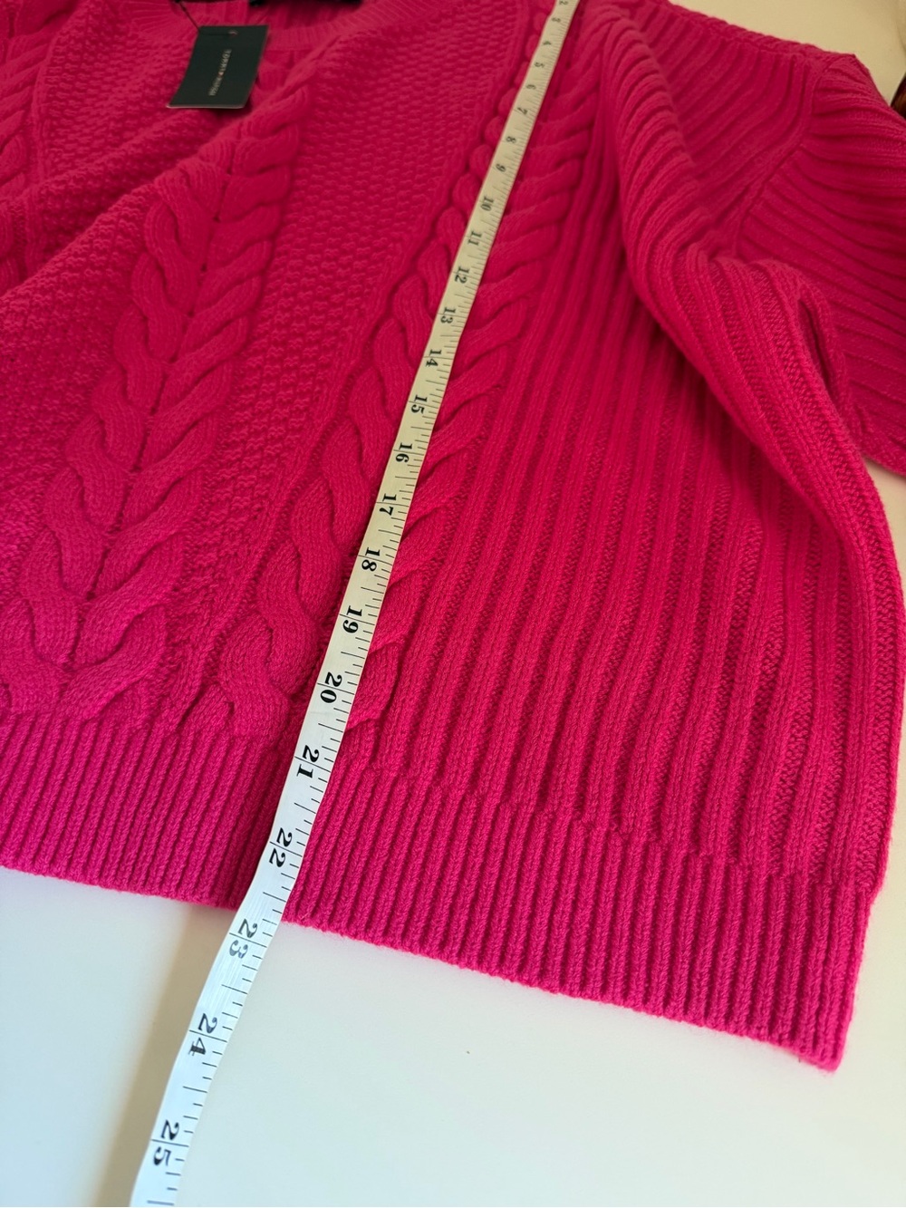 Tommy Hilfiger Pink Cable Knit Crewneck Sweater Women’s Large NWT - Picture 8 of 9